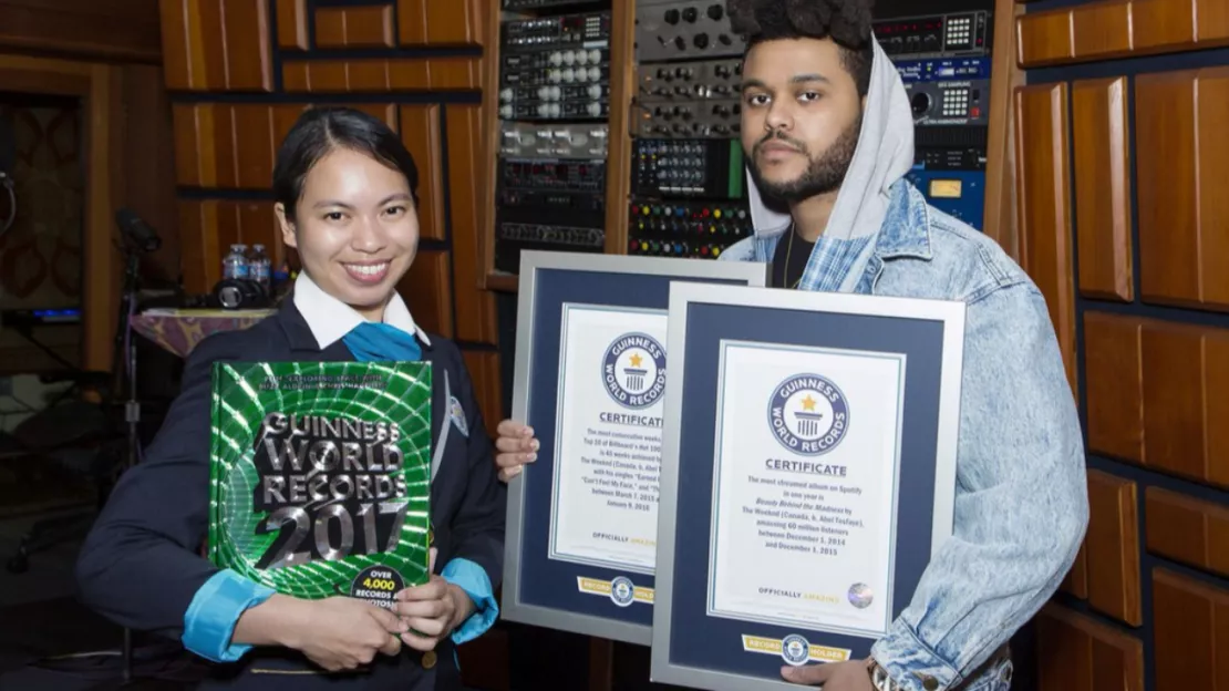 The Weeknd reconnu comme l'"artiste le plus populaire au monde" par le Guinness World Records
