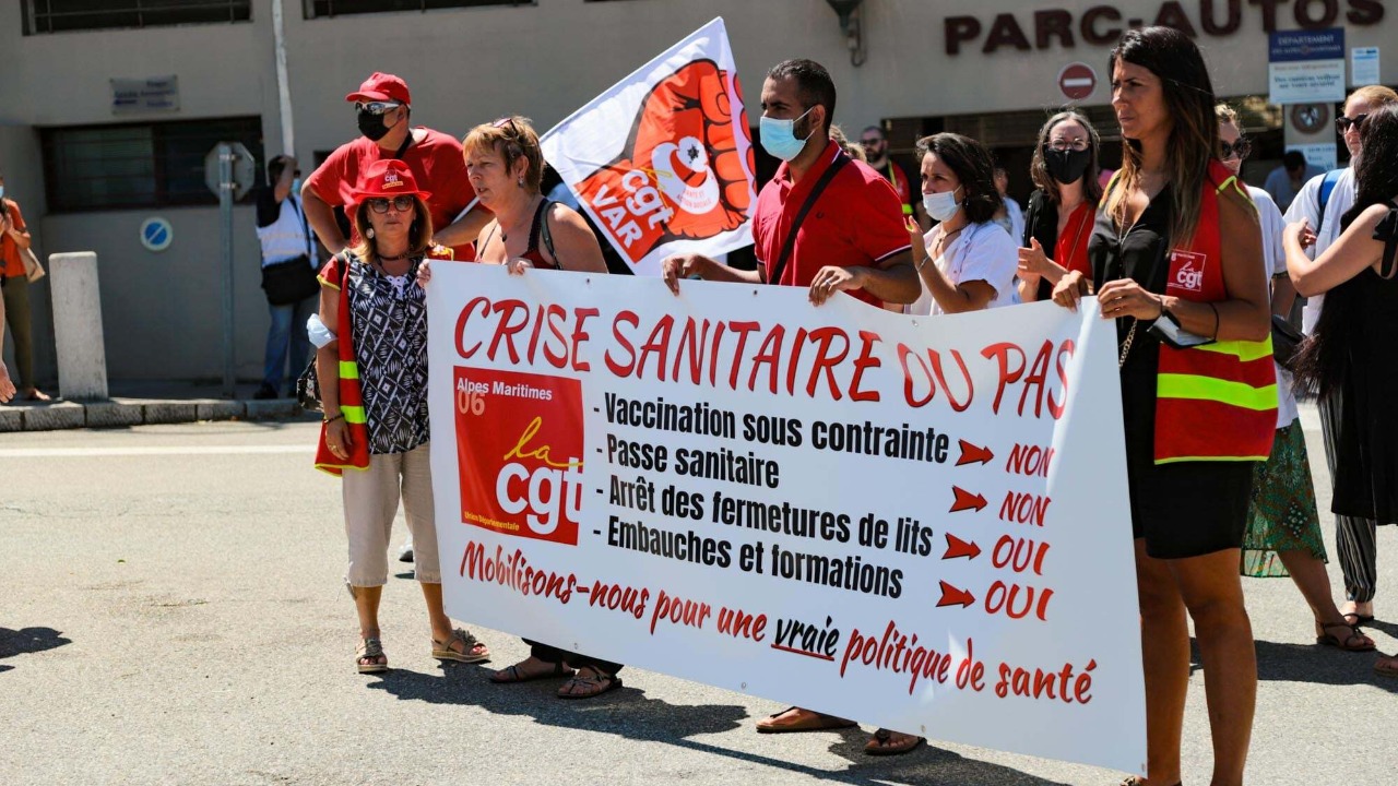 Des soignants niçois toujours en lutte contre l'obligation vaccinale Des soignants niçois toujours en lutte contre l'obligation vaccinale