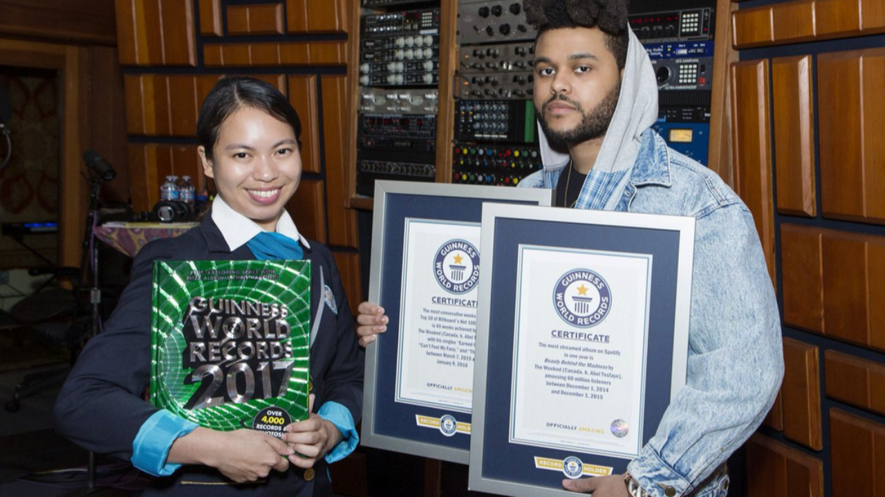 The Weeknd reconnu comme l'"artiste le plus populaire au monde" par le Guinness World Records The Weeknd reconnu comme l'"artiste le plus populaire au monde" par le Guinness World Records